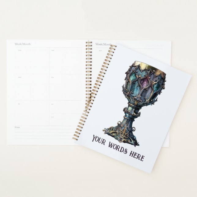 Agenda Crea tu propio cáliz azul con borde dorado (Demostración)