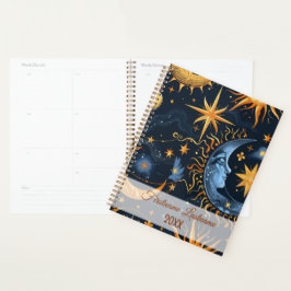 Agenda Crea tu propio Celestial Azul y Oro de Medianoche