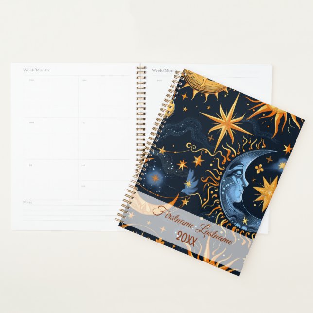 Agenda Crea tu propio Celestial Azul y Oro de Medianoche (Demostración)