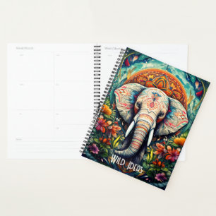 Agenda Crea tu propio Elefante Floral Mandala