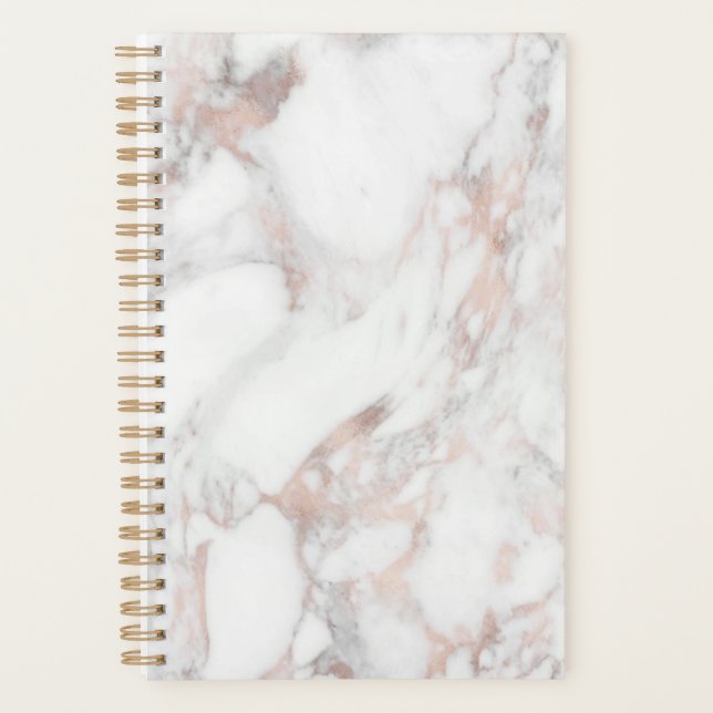 Agenda Crea tu propio elegante Rosa dorado Marble Blank (Anverso)
