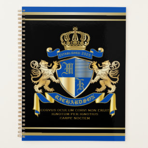Agenda Crea tu propio escudo de armas azul de oro blema d