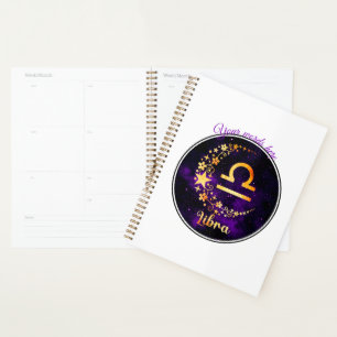 Agenda Crea tu propio Libra Celestial Púrpura Zodiac