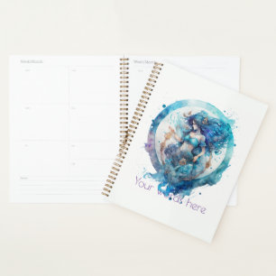 Agenda Crea tu propio morado y azul acuario zodiaco