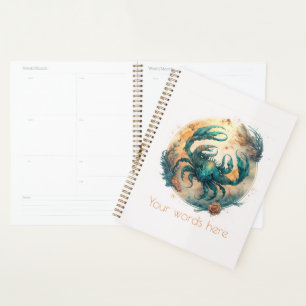 Agenda Crea tu propio oro y Verde azulado zodiaco contra 