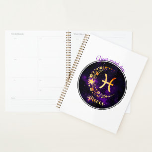 Agenda Crea tu propio Piscis Zodiacal Celestial Púrpura