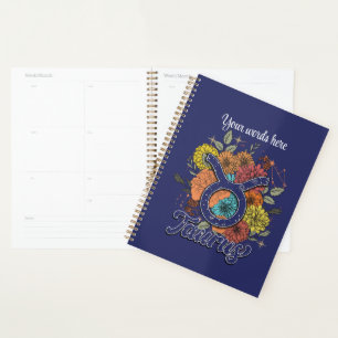 Agenda Crea tu propio Tauro Floral Estelar Zodiac