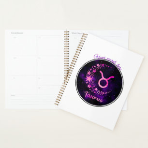 Agenda Crea tu propio Taurus Zodiac Celestial Púrpura