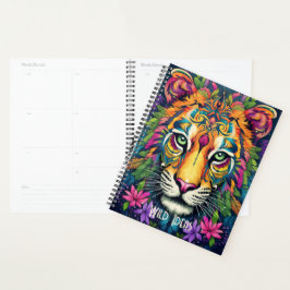 Agenda Crea tu propio tigre tribal floral