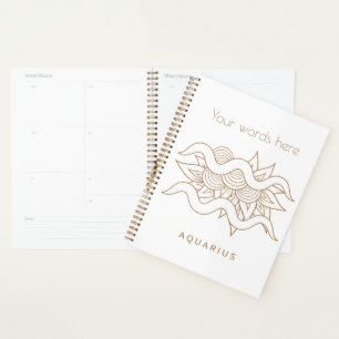 Agenda Crea tu propio y elegante acuario dorado y blanco