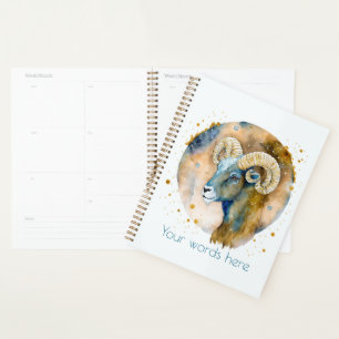 Agenda Crea tu propio Zodiac de Oro y Aries Azules