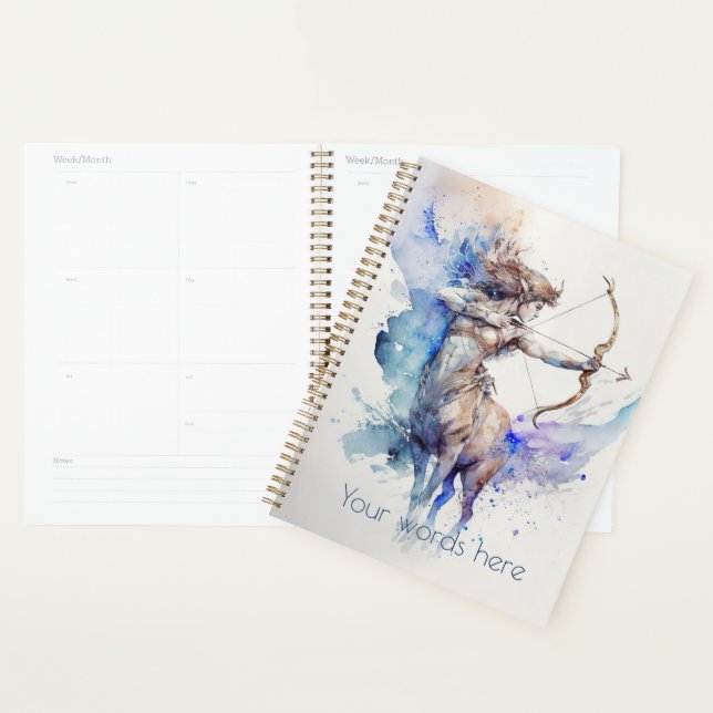 Agenda Crea tu propio Zodiac Sagittarius Oro y Azul (Demostración)
