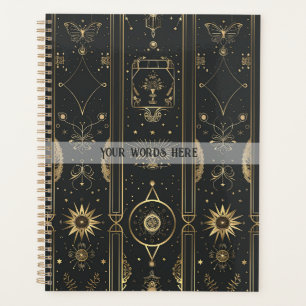 Agenda Crea tus Propias Elegantes Rayas Místicas de Oro