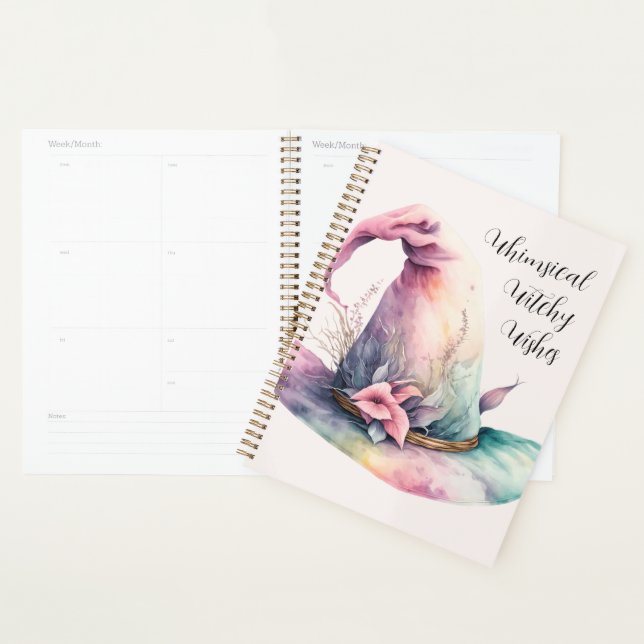 Agenda Crea tus propias hojas de Gorra de bruja arcoiris  (Demostración)