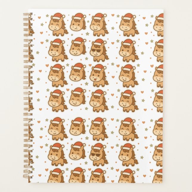 Agenda Create a cute horse wearing a tiny Christmas hat (Anverso)