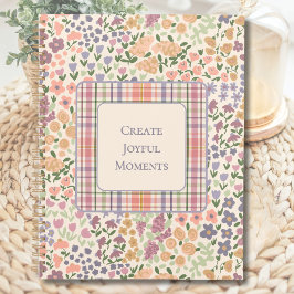 Agenda Create Joyful Moments Floral Plaid Planner