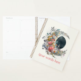 Agenda Create Your Own Dark & Light Floral Crescent Moon