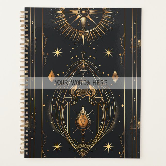 Agenda Create Your Own Elegant Gold Mystical Black (Anverso)