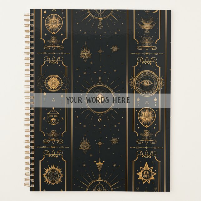 Agenda Create Your Own Elegant Gold Mystical Symbols (Anverso)