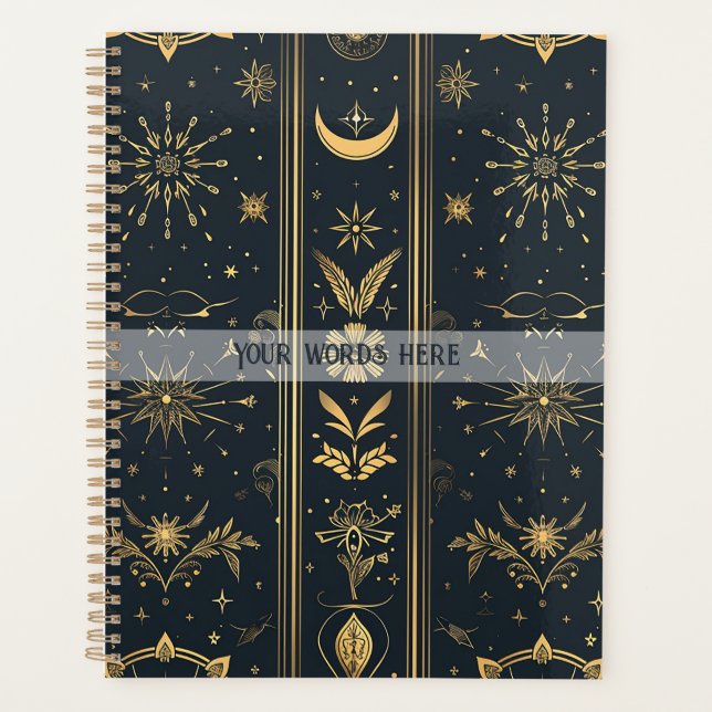 Agenda Create Your Own Elegant Gold Nature Magic Stripes (Anverso)