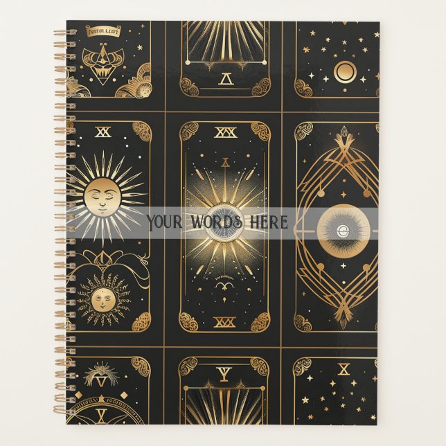 Agenda Create Your Own Elegant Gold Tarot Black (Anverso)