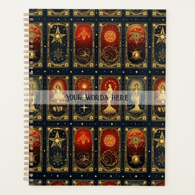 Agenda Create Your Own Elegant Red Gold Blue Tarot (Anverso)