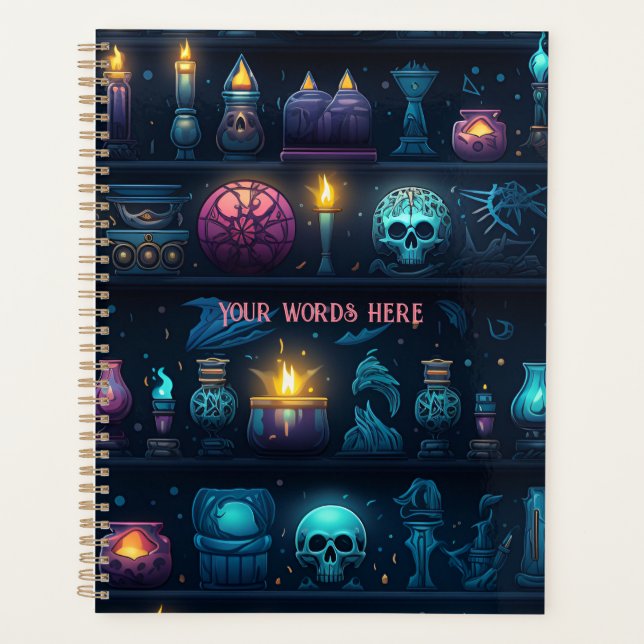 Agenda Create Your Own Occult Candles & Skulls Blue (Anverso)