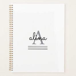 Agenda Create Your Own Personalize Monogram Spiral