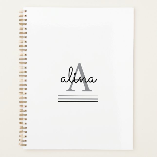 Agenda Create Your Own Personalize Monogram Spiral (Anverso)