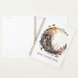Agenda Create Your Own Rustic Sunset Floral Crescent Moon