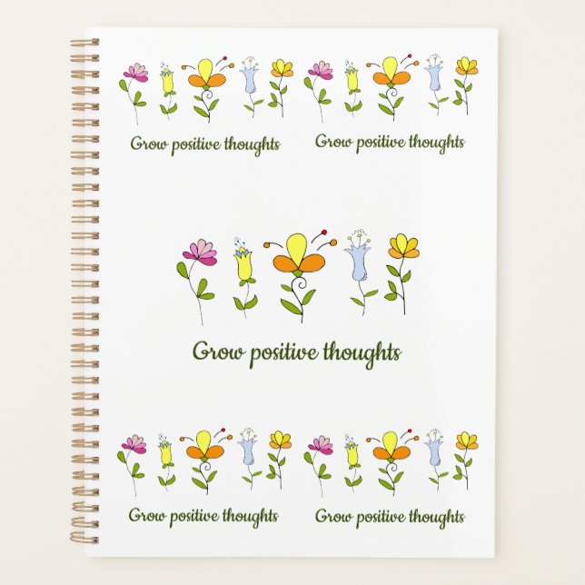 Agenda Crecer pensamientos positivos flores (Anverso)