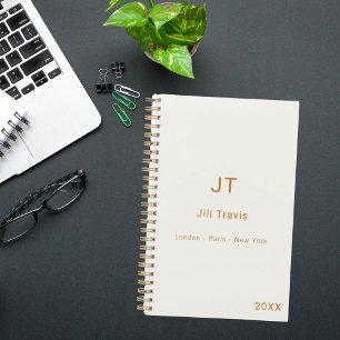 Agenda Crema de marfil dorado minimalista moderno de lujo