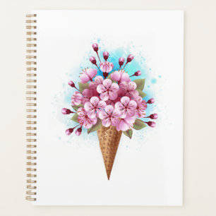 Agenda Crema rosa de hielo Sakura Waffle Cone