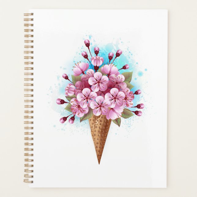 Agenda Crema rosa de hielo Sakura Waffle Cone (Anverso)