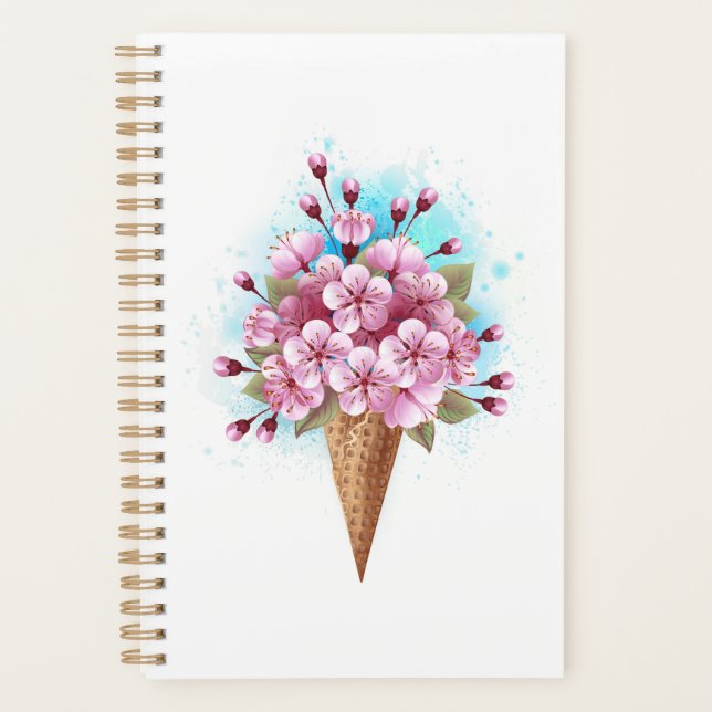 Agenda Crema rosa de hielo Sakura Waffle Cone (Anverso)