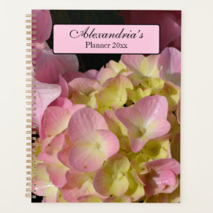 Agenda Crema rosa Hydrangeas amarillo rosa verde floral