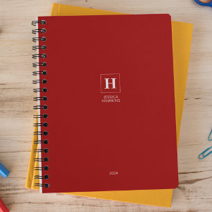 Agenda Crimson Red Classic Monograma Personal Weekly