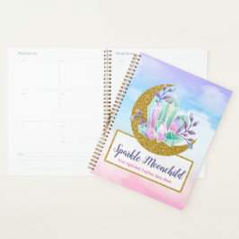 Agenda Cristales de Acuarela y Luna Creciente de Oro Bout