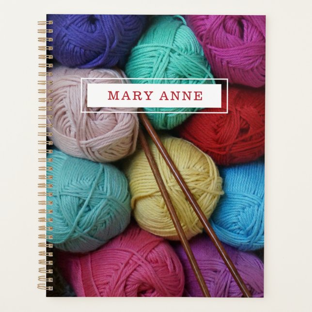 Agenda Crochet Knit Yarn Personalizado (Anverso)