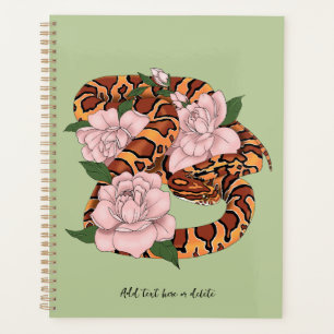 Agenda Cron Snake Pink Flores verdes