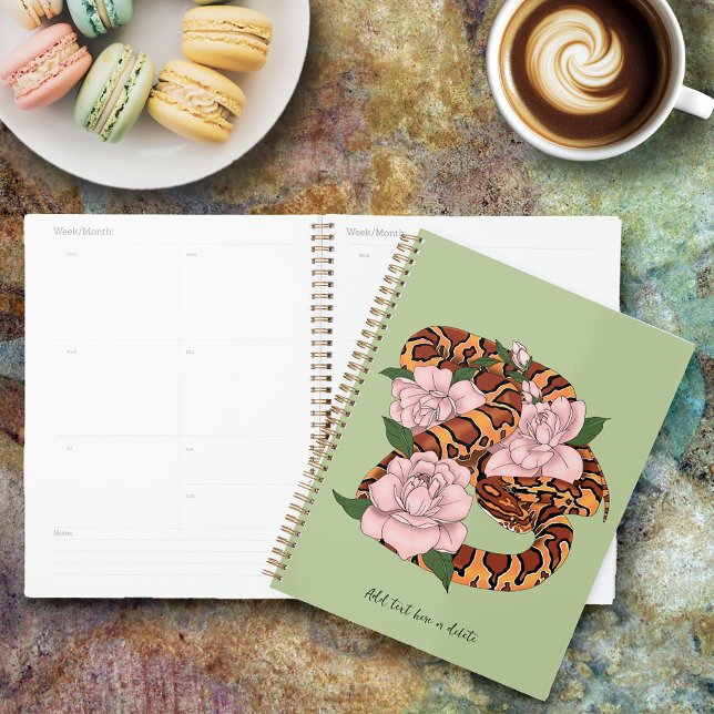 Agenda Cron Snake Pink Flores verdes (Subido por el creador)
