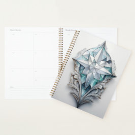 Agenda Cruz decorativa geométrica azul