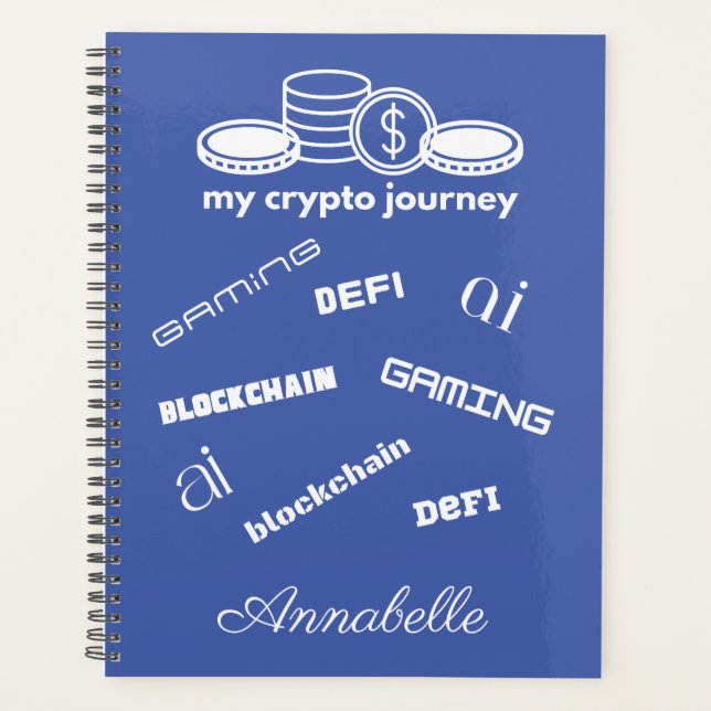 Agenda Crypto Planner Blue and White (Anverso)