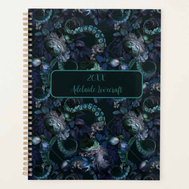 Agenda Cthulhu Turquoise Tentacle Gótico Personalizado (Anverso)
