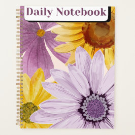 Agenda "Cuaderno Diario" | Girasol Vibrante y Púrpura 
