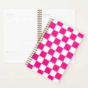 Agenda Cuadrados controlados retro geométrico blanco rosa