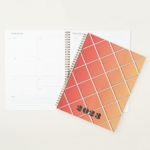 Agenda Cuadrícula cuadrada roja y naranja con gradiente -