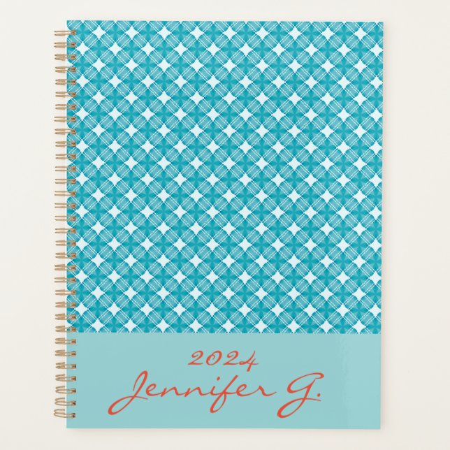 Agenda Cuadrícula y estrellas Gingham Pattern 2 (Anverso)