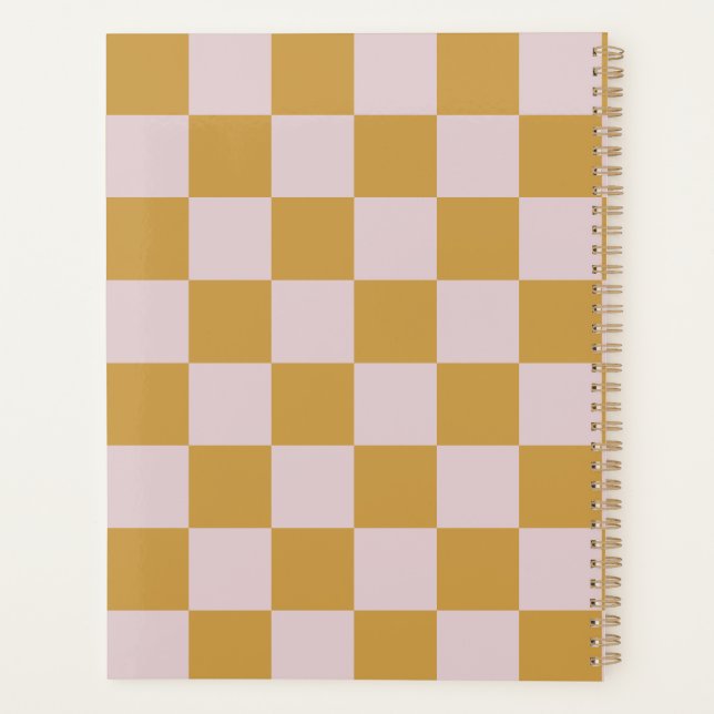 Agenda Cuadriculado Amarillo y Rosa (Reverso)