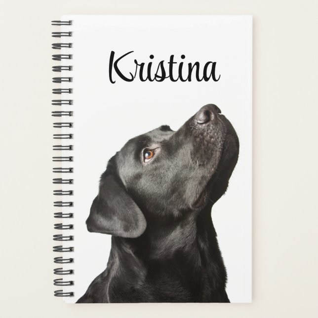 Agenda Cuadrillo negro cachorro Perro amor Labrador (Anverso)